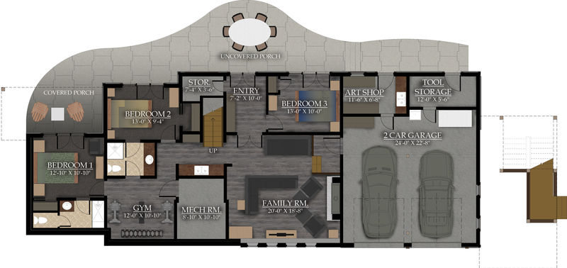 Lower level living space: 1386 sq.ft.